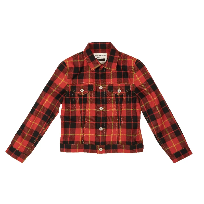 Red Tartan Denim Overshirt