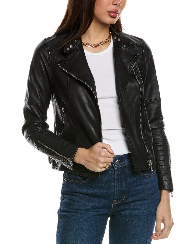 Reiss Tallis Leather Biker Jacket