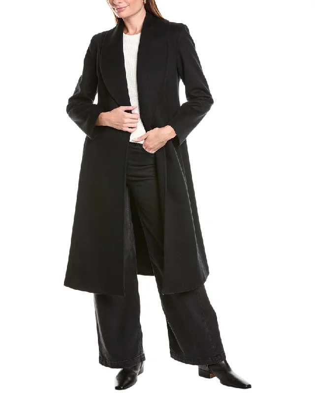 sofiacashmere Shawl Collar Wool & Cashmere-Blend Coat