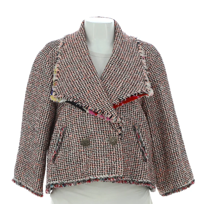 Women's A-Line Cropped Sleeve Jacket Tweed